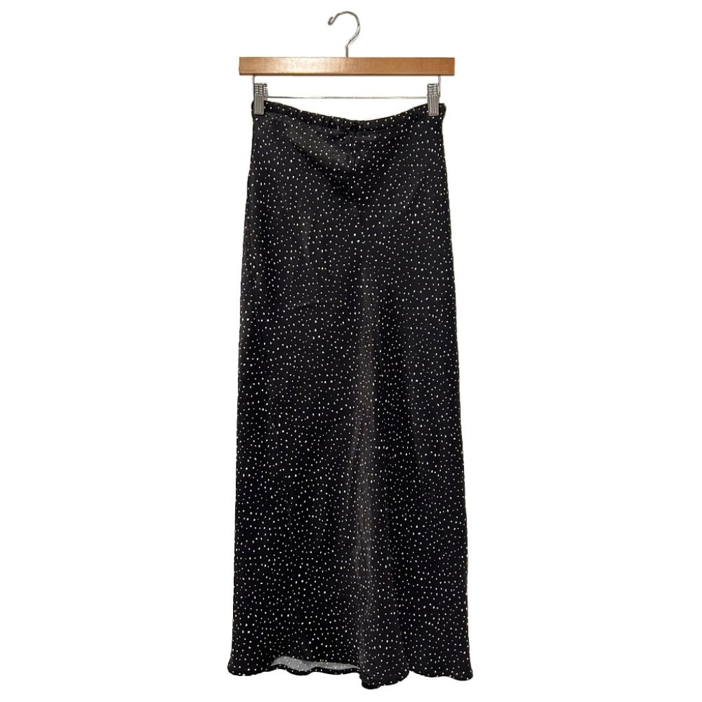 Zara Black and White Polka Dot A-Line Skirt